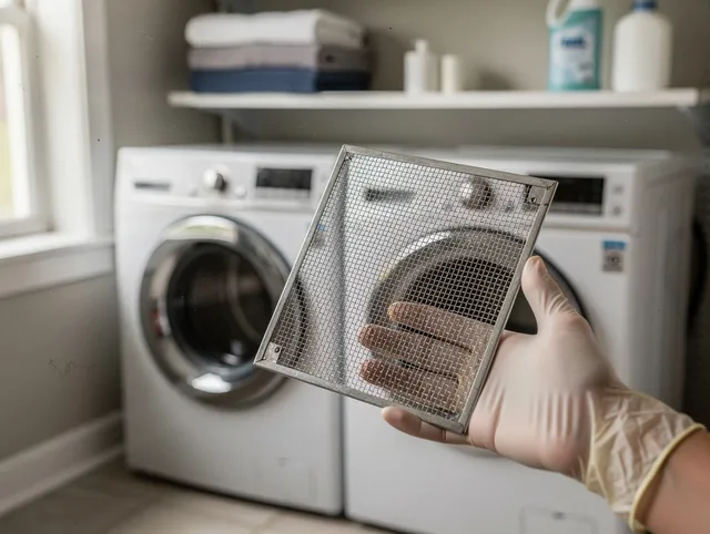 Darien Dryer Vent Cleaning specialist performing detailed lint trap cleaning service in Darien
