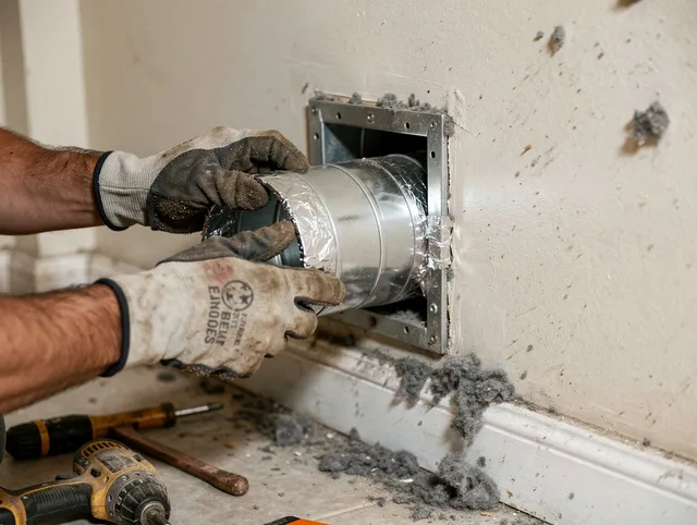 Professional dryer vent repair and installation by Darien Dryer Vent Cleaning in Darien